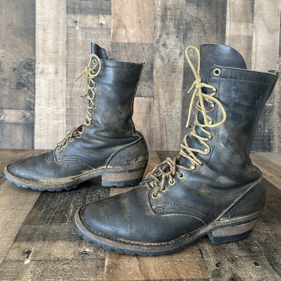 Whites Hathorn Logger Packer Plain Toe Work Boots Mens 10 D - Picture 2 of 12